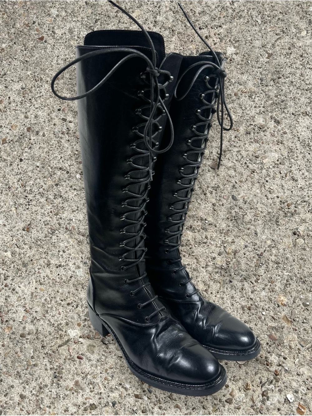 JOAN & DAVID vintage 90s knee high lace up boots